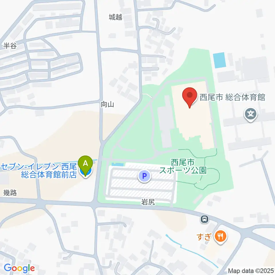 西尾市総合体育館周辺のコンビニエンスストア一覧地図
