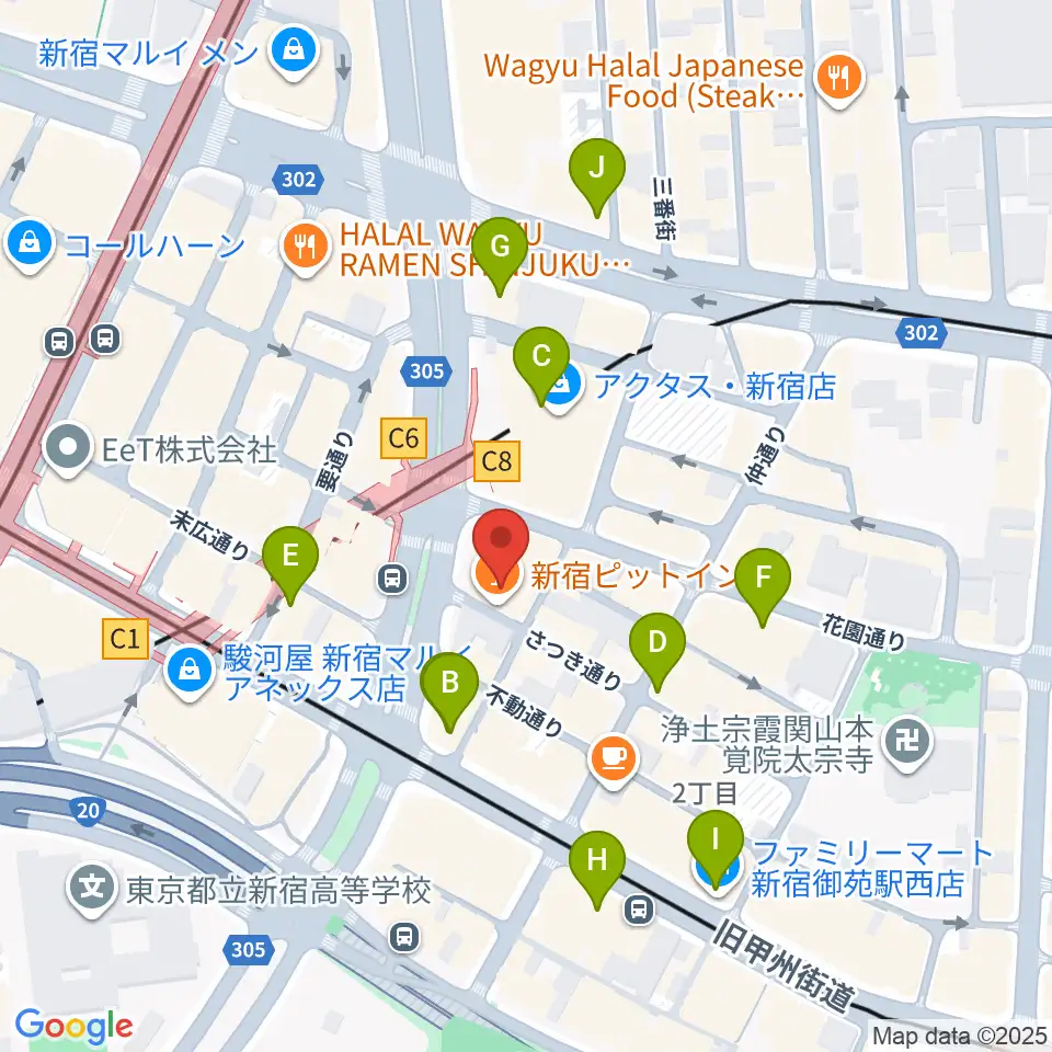 スタジオピットイン周辺のコンビニエンスストア一覧地図