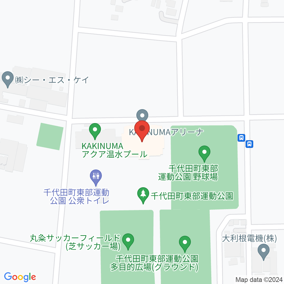 KAKINUMAアリーナ 千代田町総合体育館周辺のコンビニエンスストア一覧地図