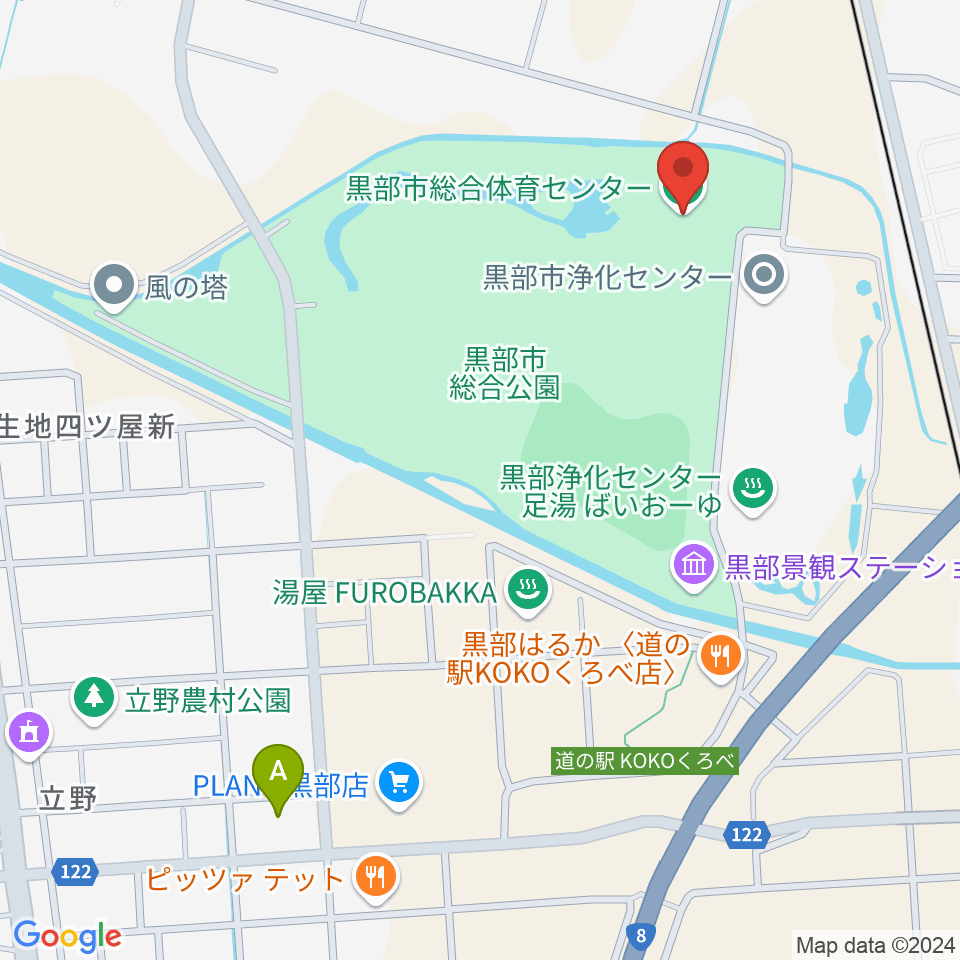 黒部市総合体育センター周辺のコンビニエンスストア一覧地図