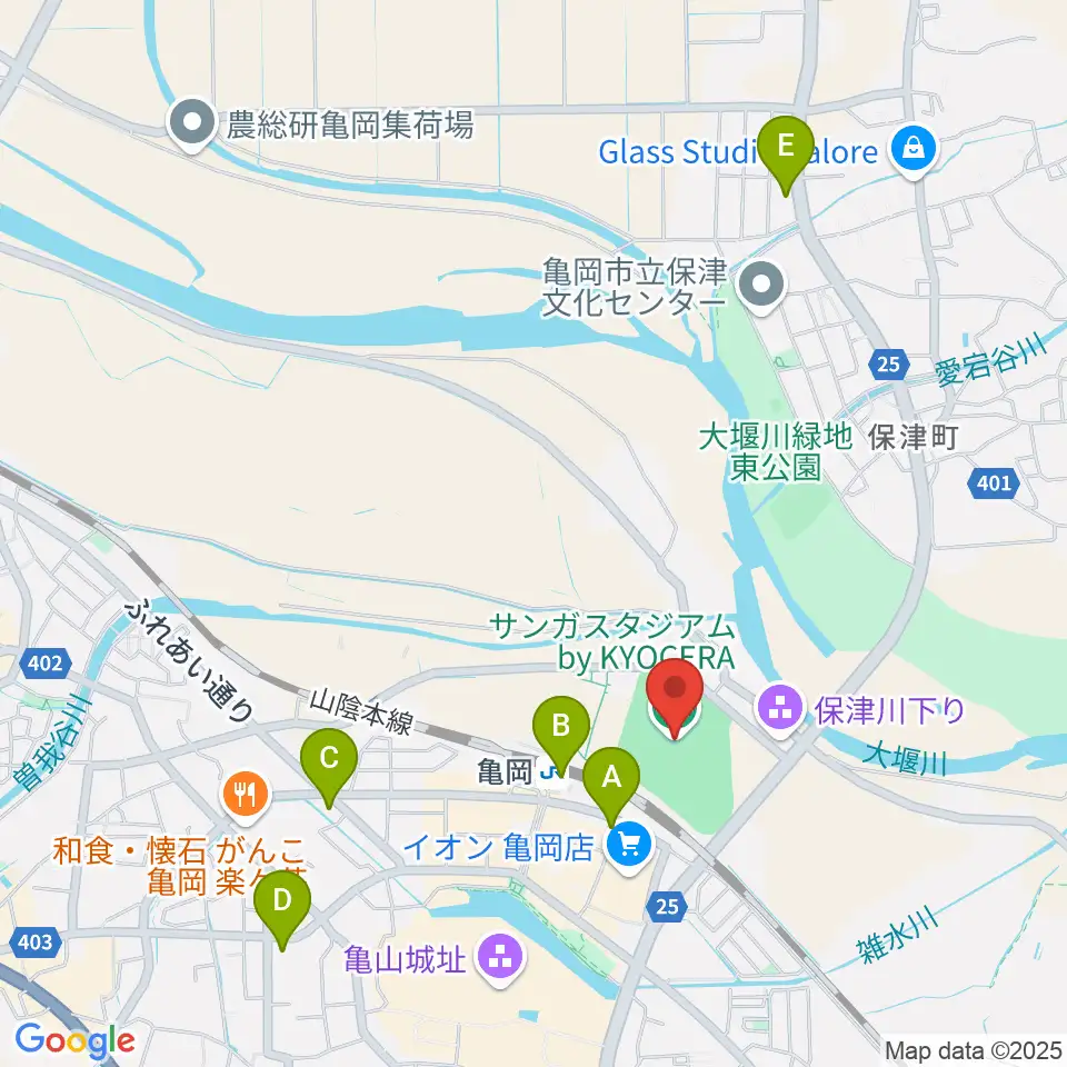 サンガスタジアム by KYOCERA周辺のコンビニエンスストア一覧地図