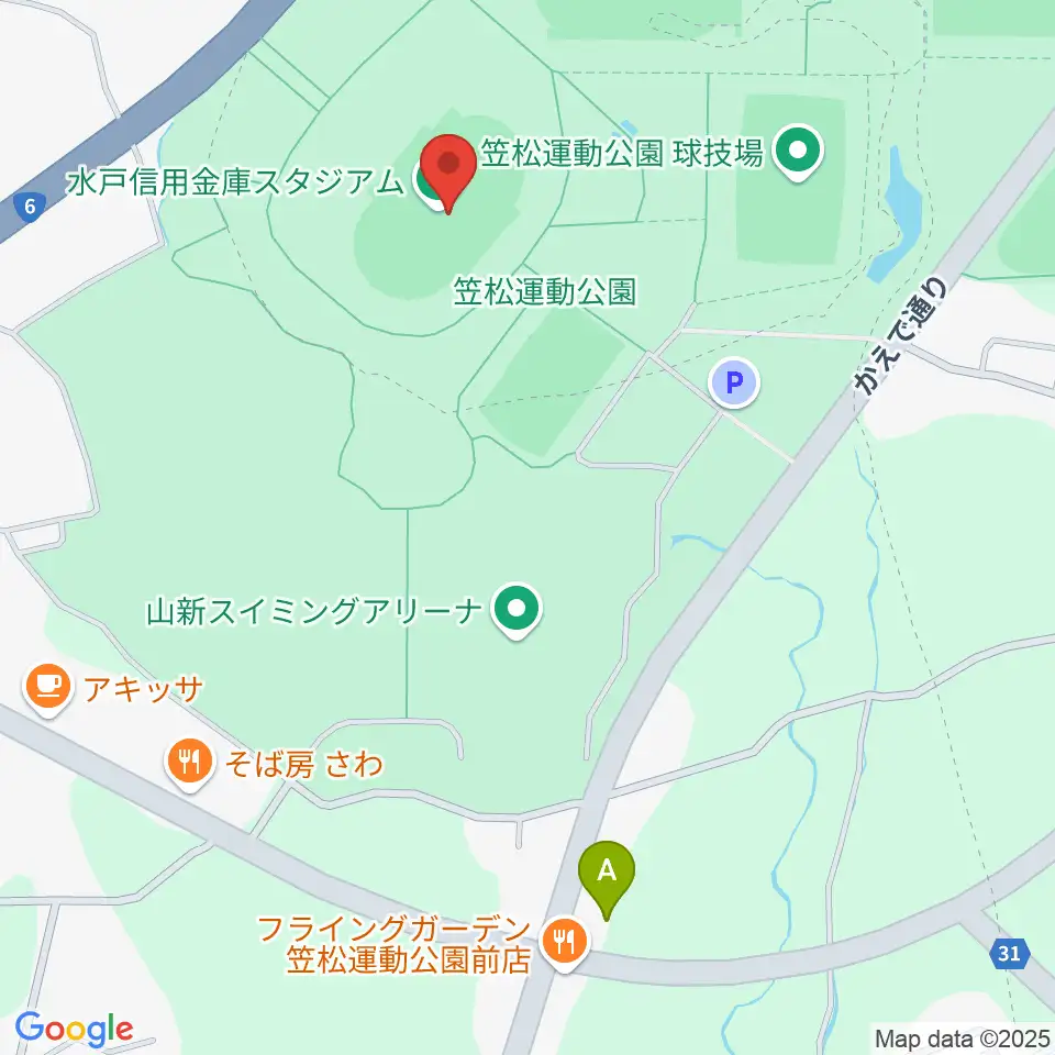水戸信用金庫スタジアム周辺のコンビニエンスストア一覧地図