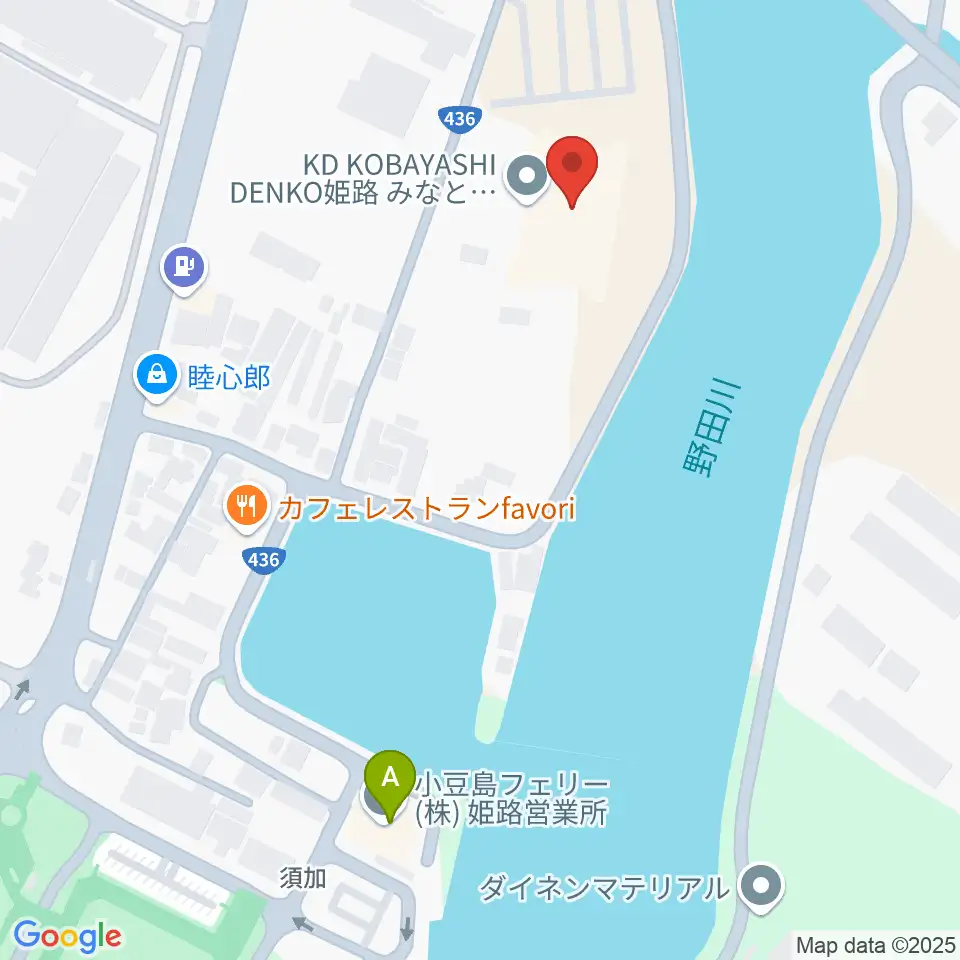 KD姫路みなとドーム周辺のコンビニエンスストア一覧地図