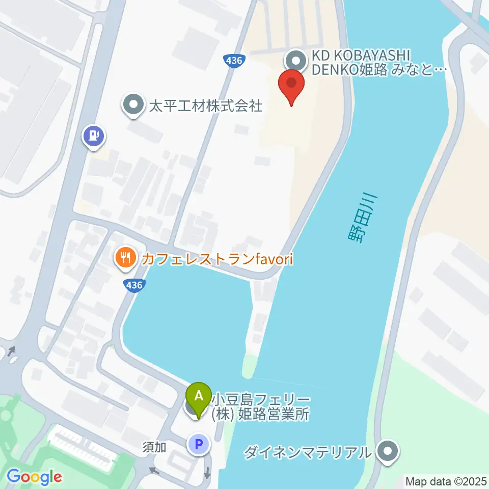 KD姫路みなとドーム周辺のコンビニエンスストア一覧地図