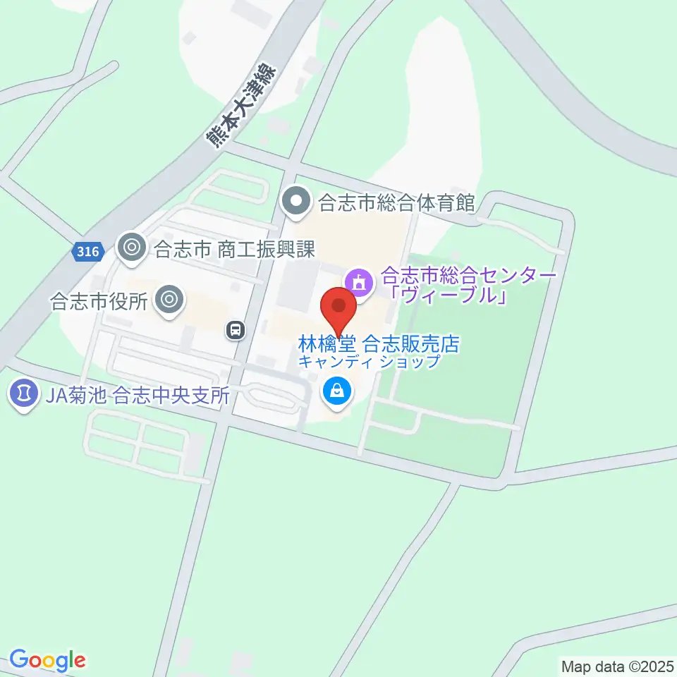 合志市文化会館周辺のコンビニエンスストア一覧地図