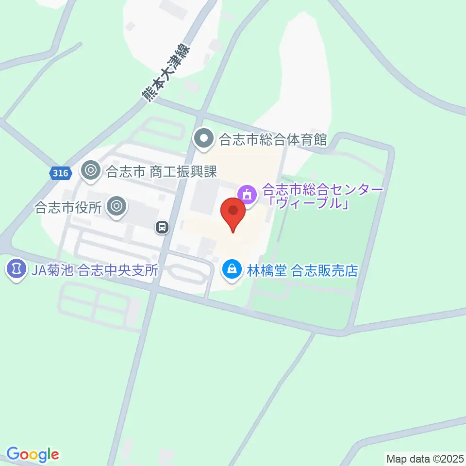 合志市文化会館周辺のコンビニエンスストア一覧地図