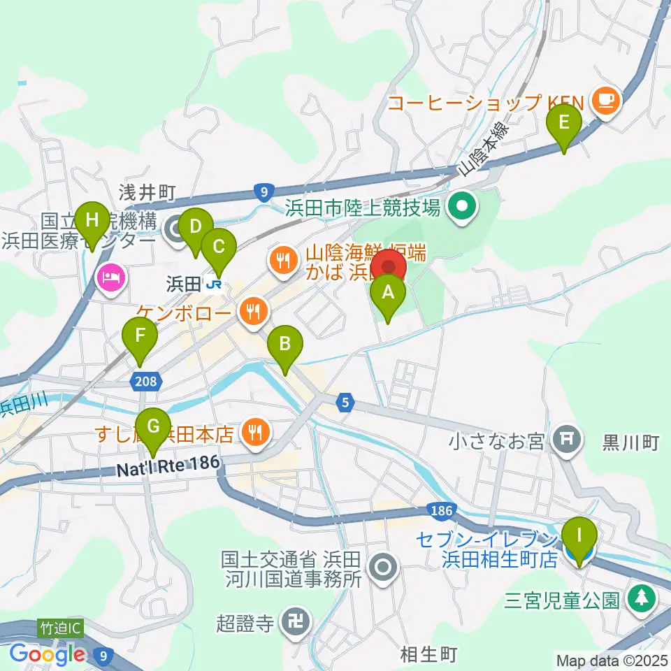 島根県立体育館周辺のコンビニエンスストア一覧地図