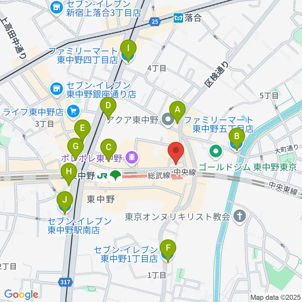 ヴァイオリン工房レゾネイト周辺のコンビニエンスストア一覧地図