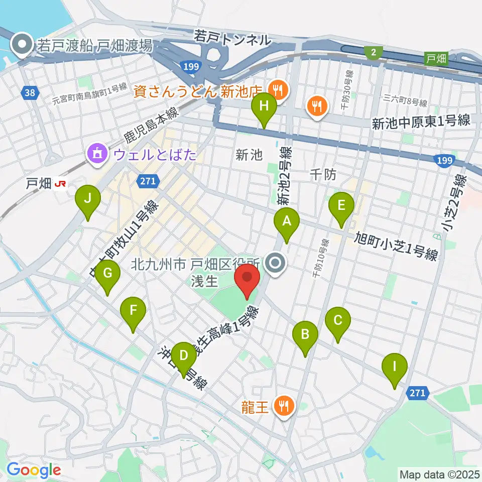 第一警備スポーツセンター戸畑周辺のコンビニエンスストア一覧地図