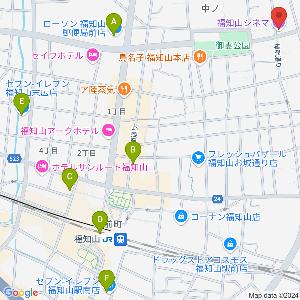 福知山シネマ周辺のコンビニエンスストア一覧地図