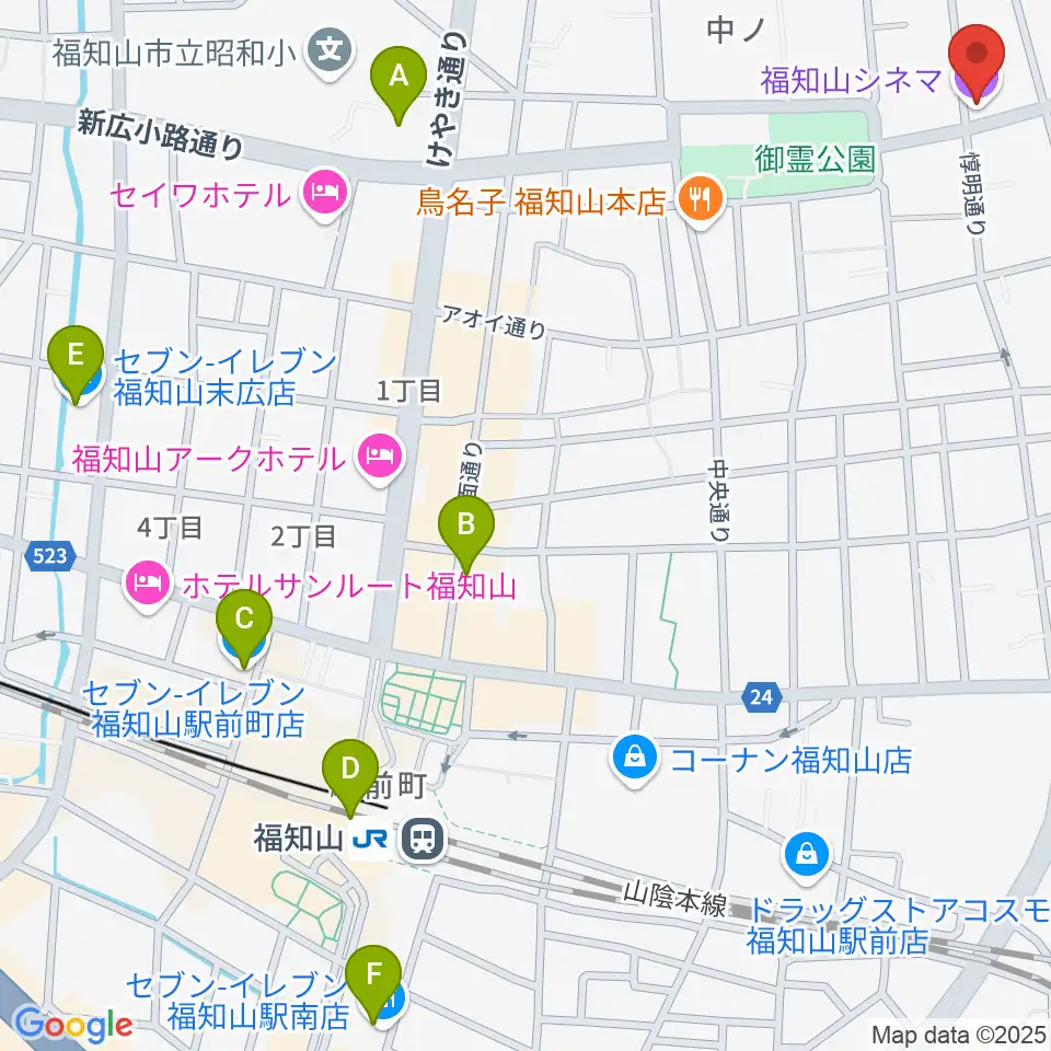 福知山シネマ周辺のコンビニエンスストア一覧地図