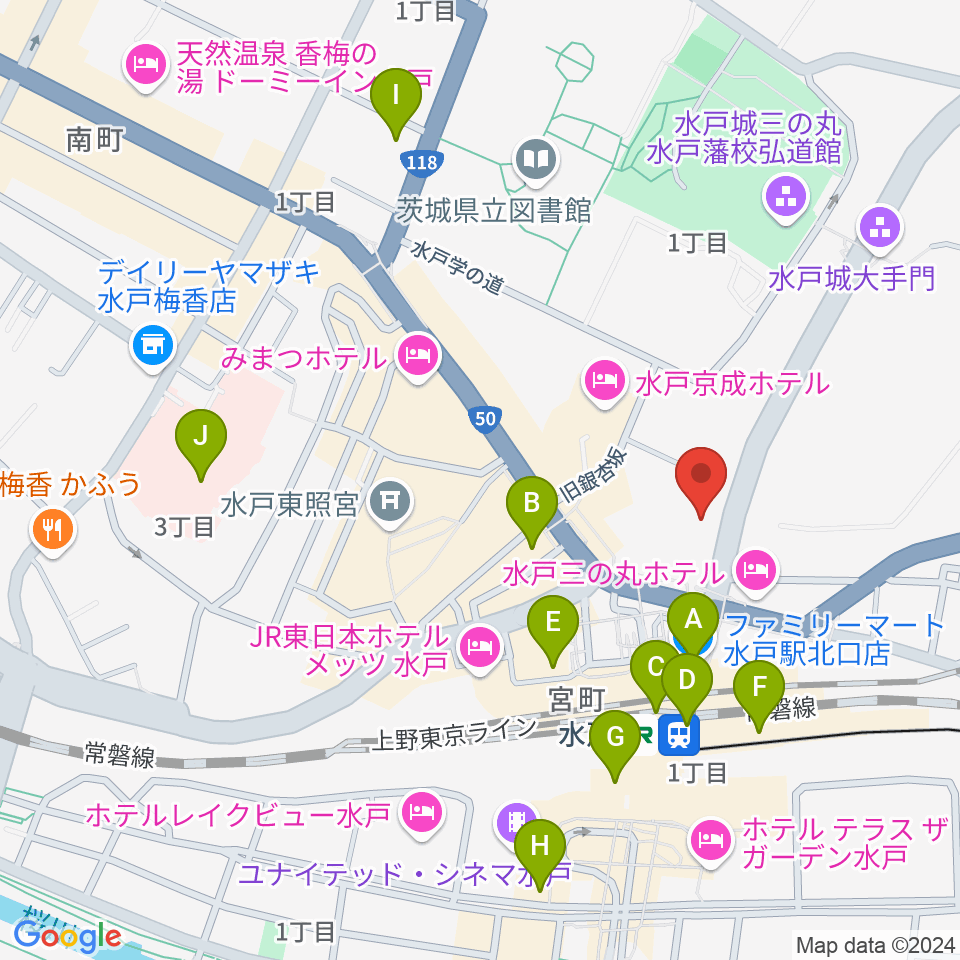 駿優教育会館大ホール周辺のコンビニエンスストア一覧地図