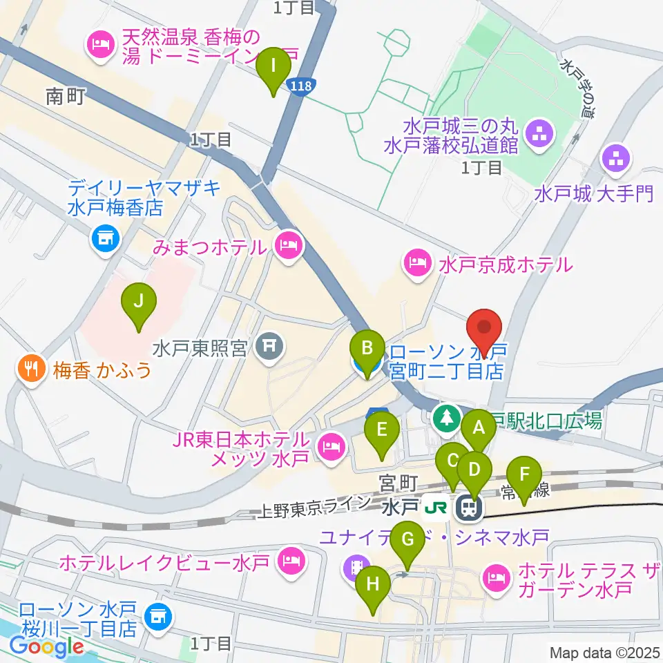 駿優教育会館大ホール周辺のコンビニエンスストア一覧地図