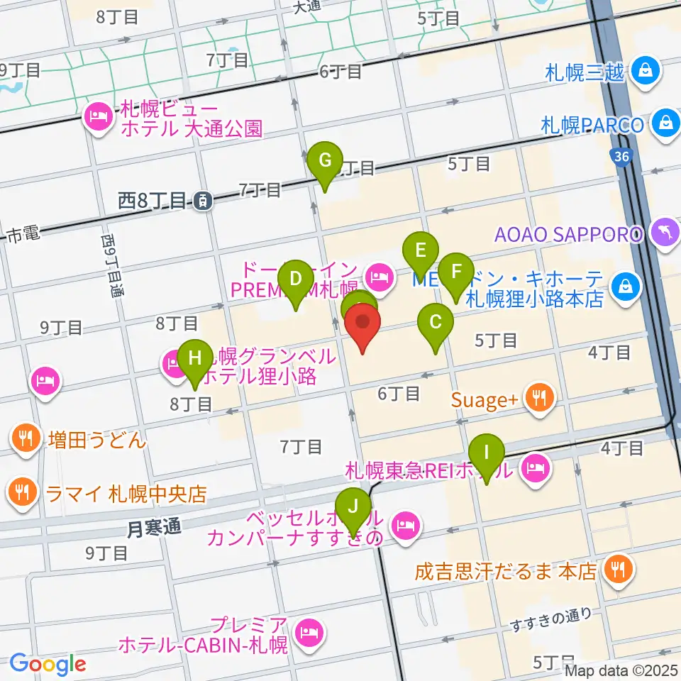 シアターキノ周辺のコンビニエンスストア一覧地図