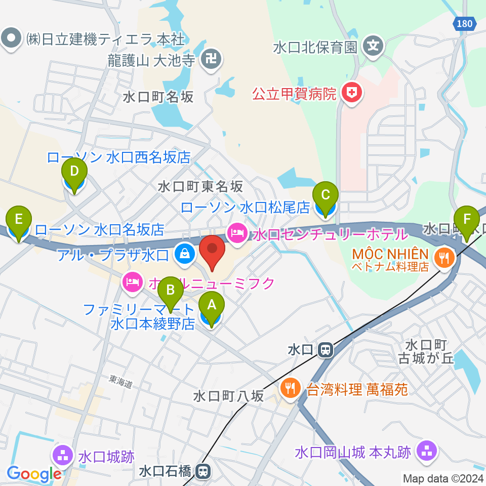 水口アレックスシネマ周辺のコンビニエンスストア一覧地図