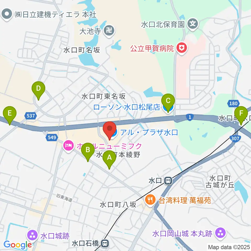 水口アレックスシネマ周辺のコンビニエンスストア一覧地図