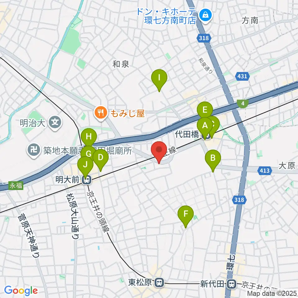 スタジオ・イヴ Stringraphy周辺のコンビニエンスストア一覧地図