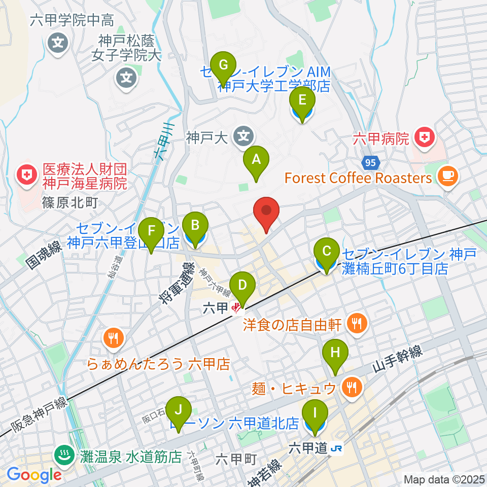 里夢 SATOM周辺のコンビニエンスストア一覧地図