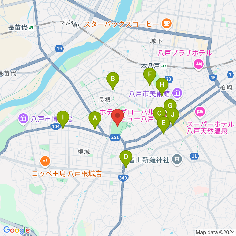 YSアリーナ八戸周辺のコンビニエンスストア一覧地図