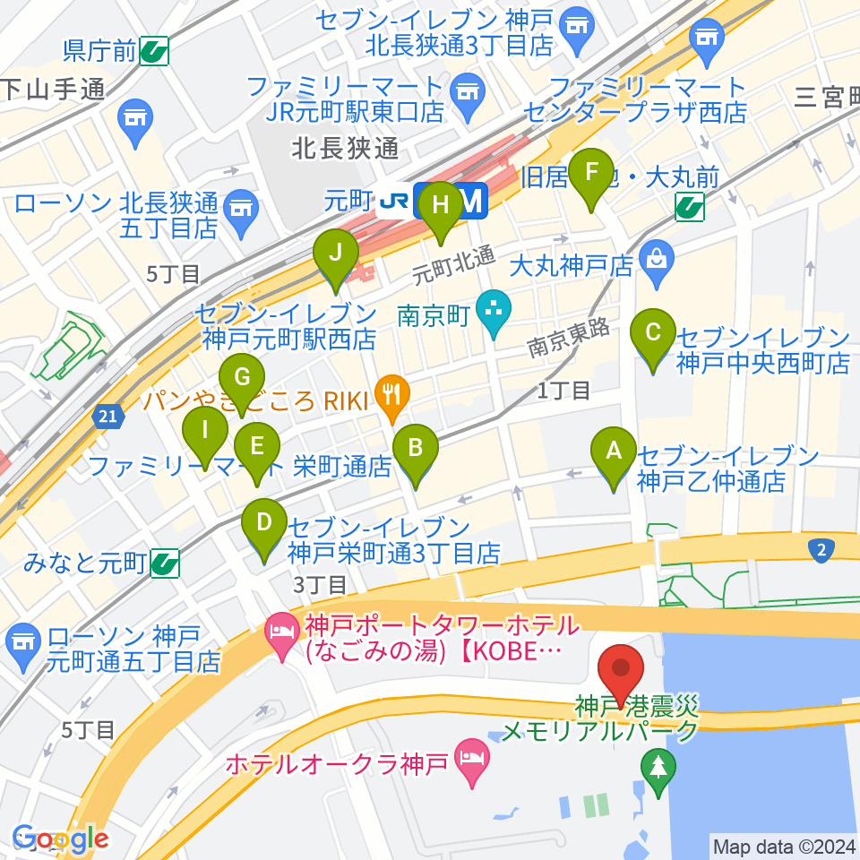 フィッシュダンス音楽練習場周辺のコンビニエンスストア一覧地図