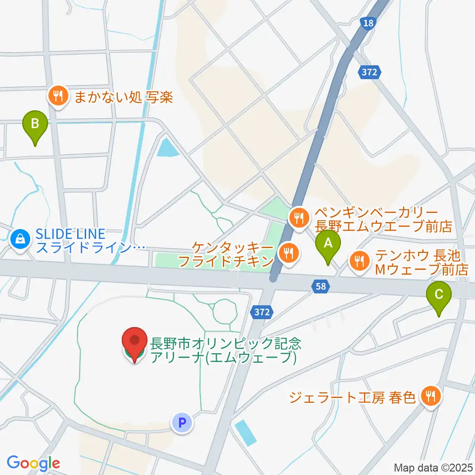 エムウェーブ周辺のコンビニエンスストア一覧地図