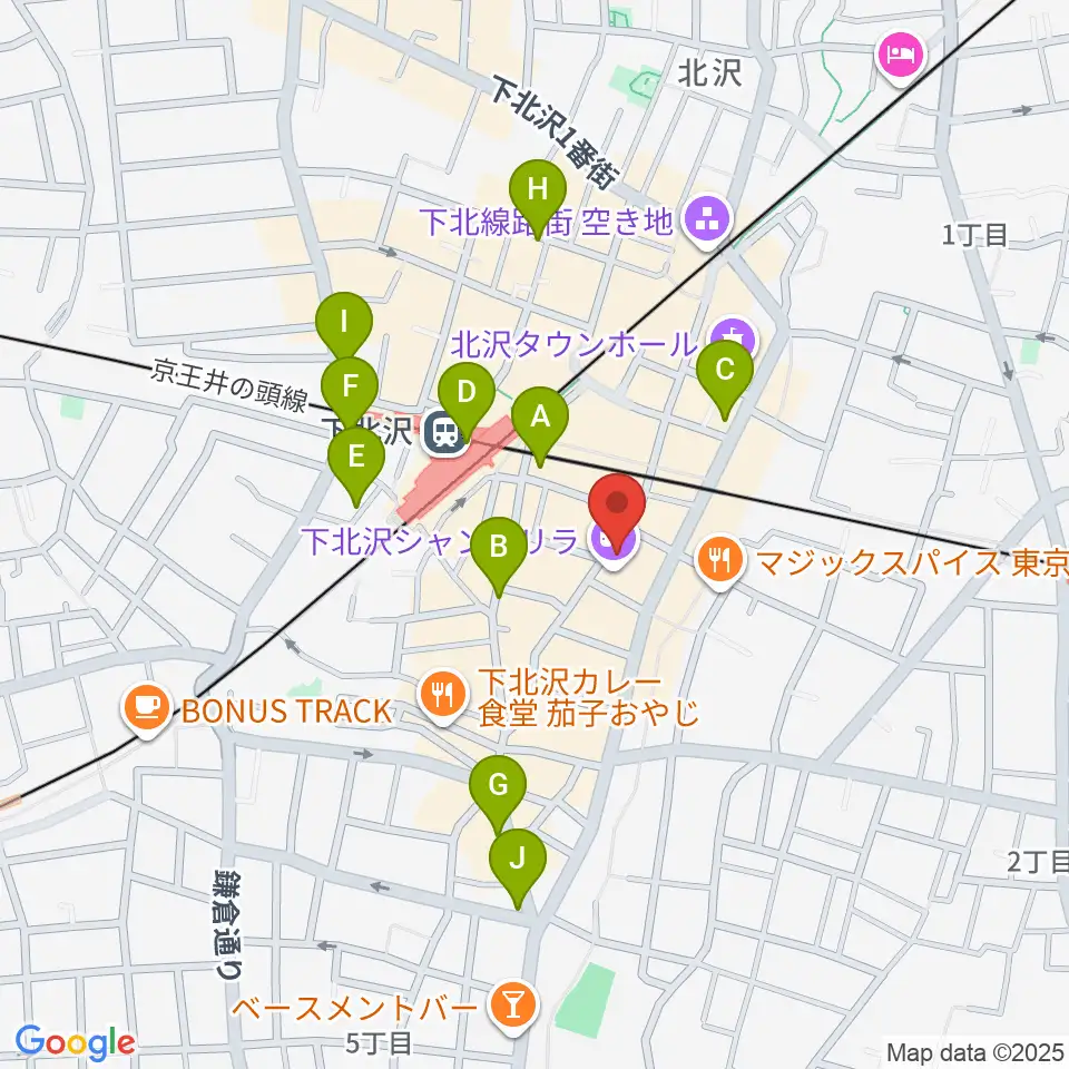 セカンドストリート楽器館下北沢店周辺のコンビニエンスストア一覧地図