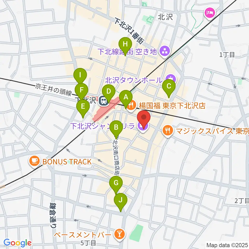 セカンドストリート楽器館下北沢店周辺のコンビニエンスストア一覧地図