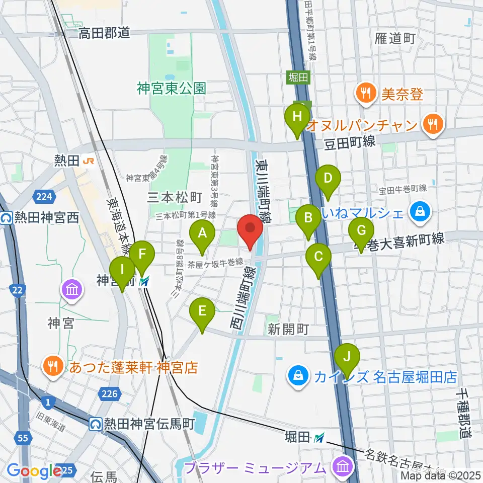 神宮前レコーディングスタジオ周辺のコンビニエンスストア一覧地図