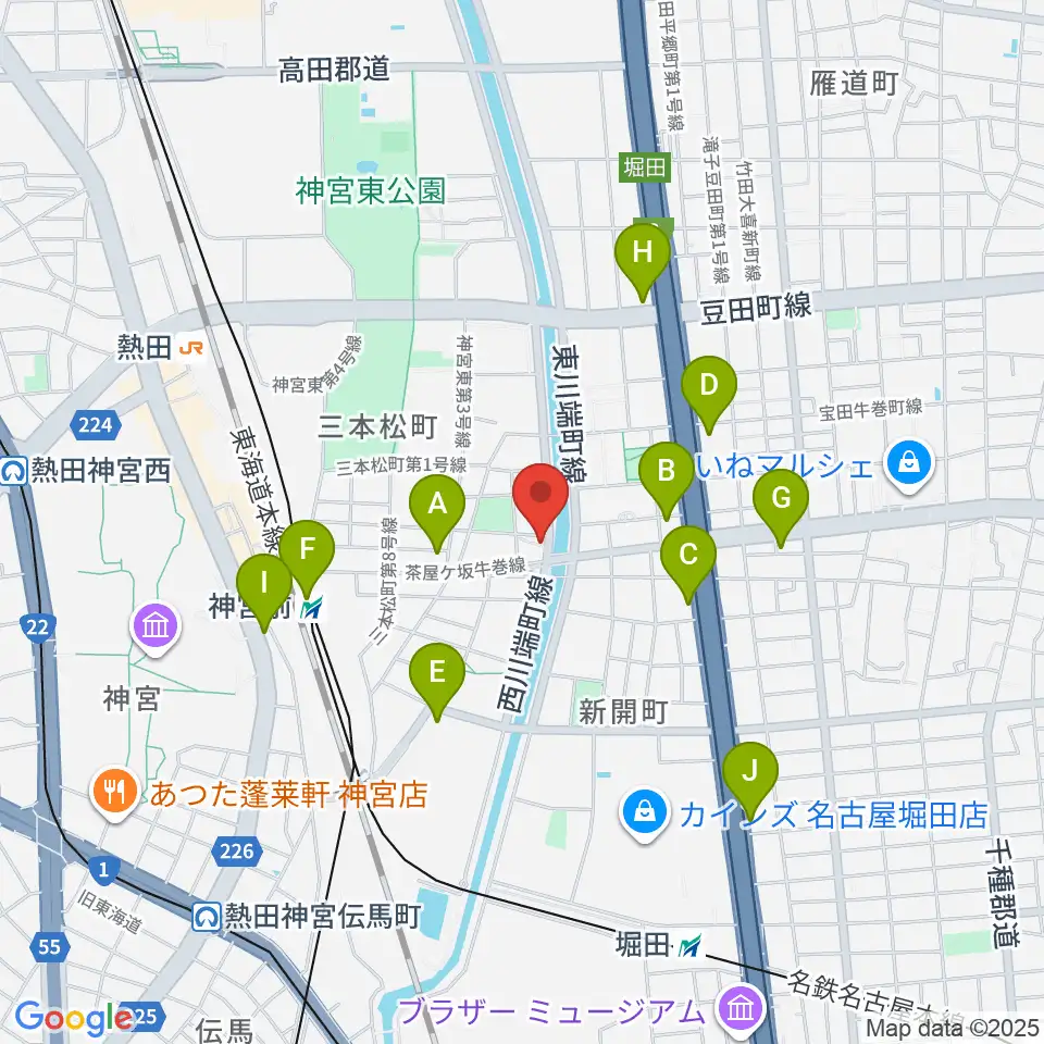 神宮前レコーディングスタジオ周辺のコンビニエンスストア一覧地図