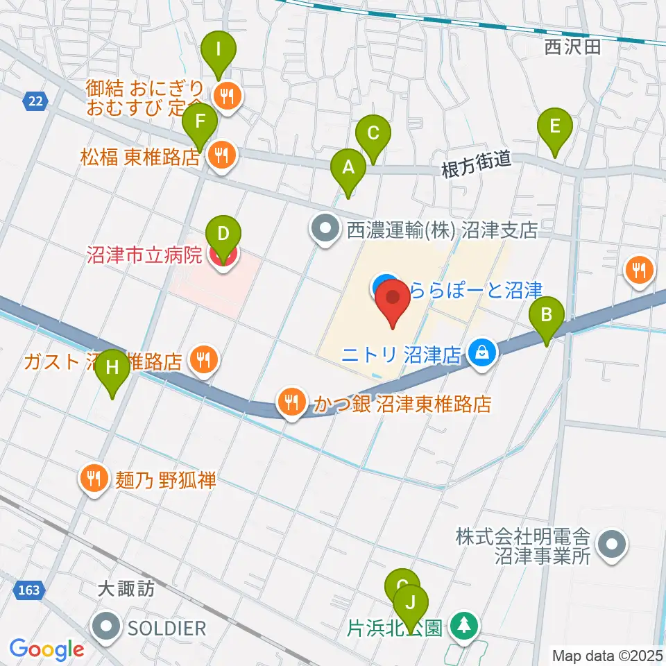シネマサンシャインららぽーと沼津周辺のコンビニエンスストア一覧地図
