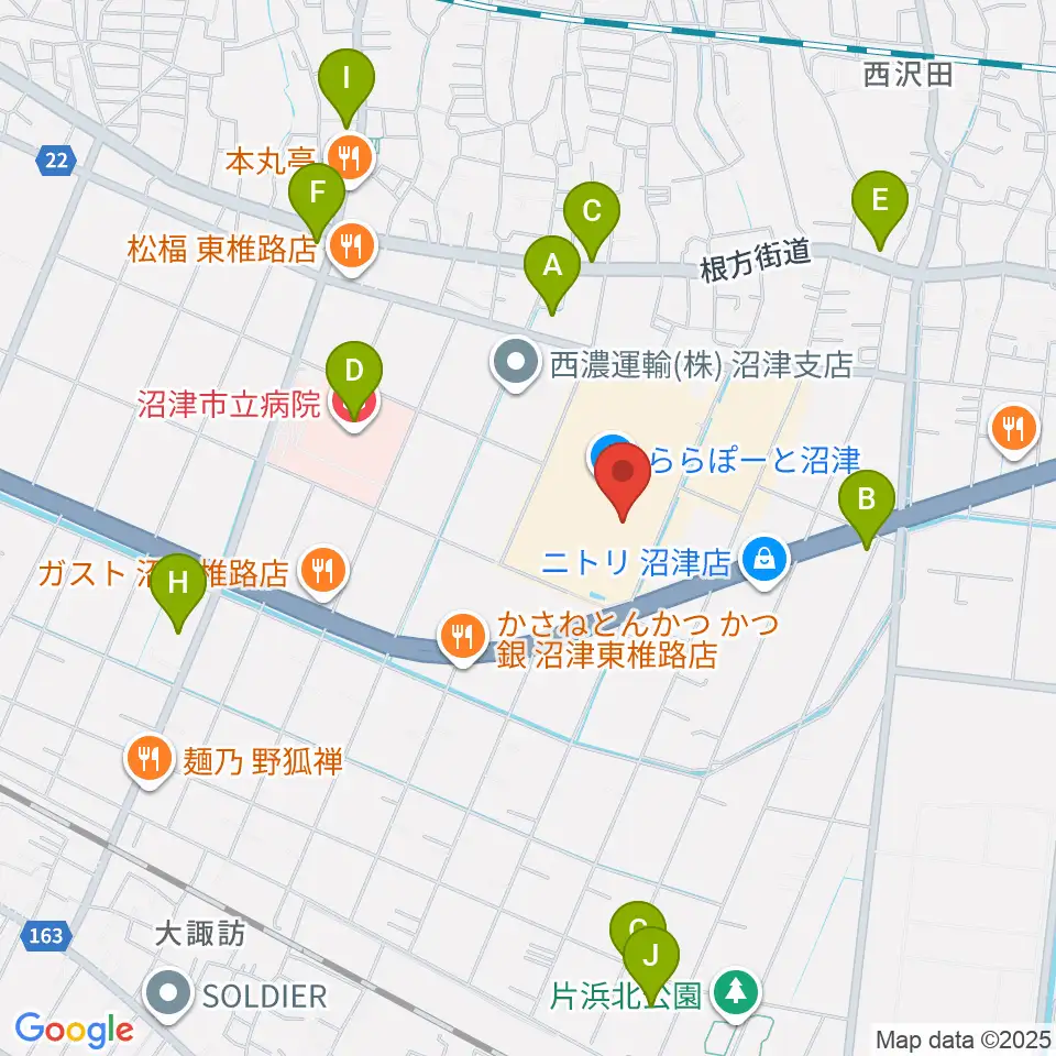 シネマサンシャインららぽーと沼津周辺のコンビニエンスストア一覧地図