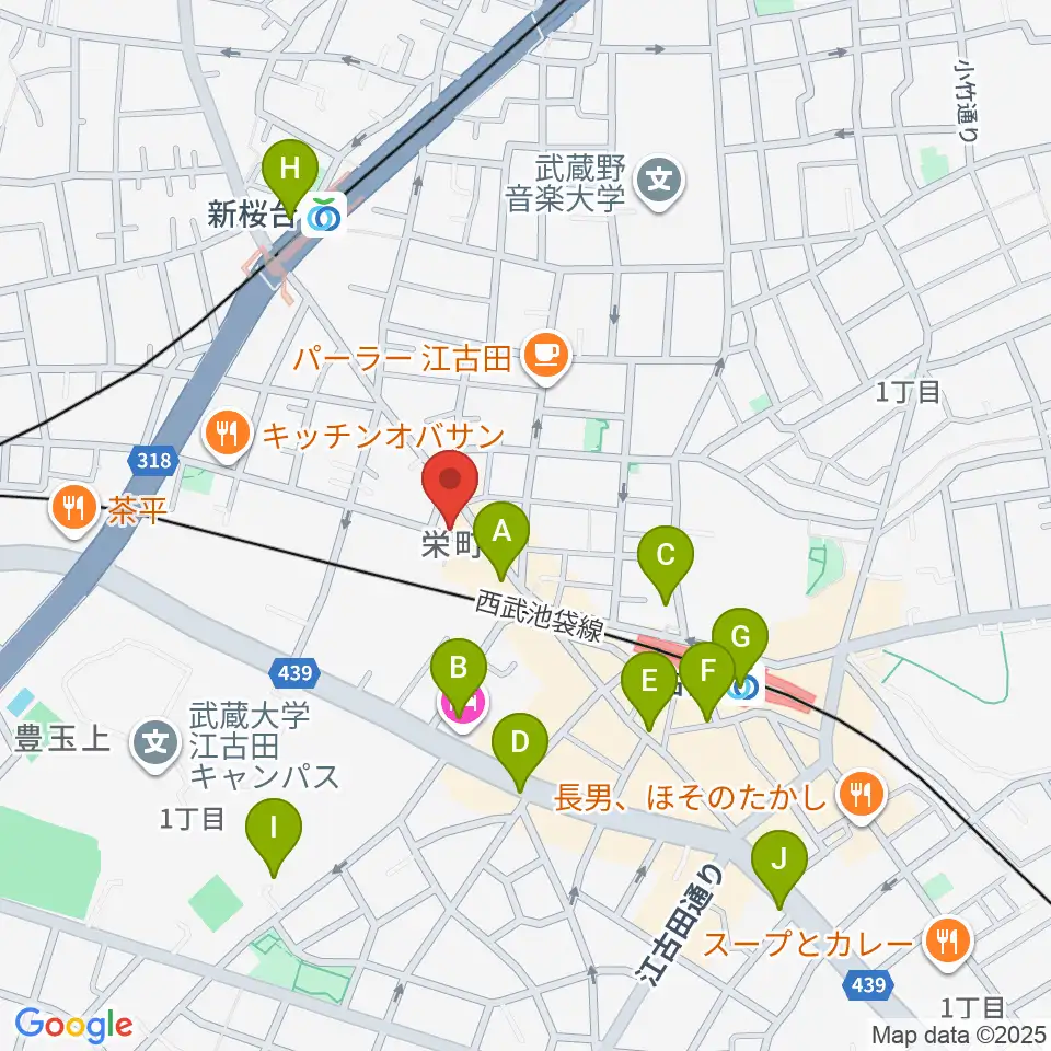 江古田管楽器修理工房周辺のコンビニエンスストア一覧地図