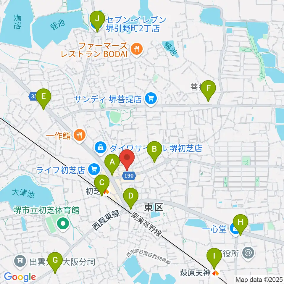 堺グランドピアノサロン 風の音周辺のコンビニエンスストア一覧地図