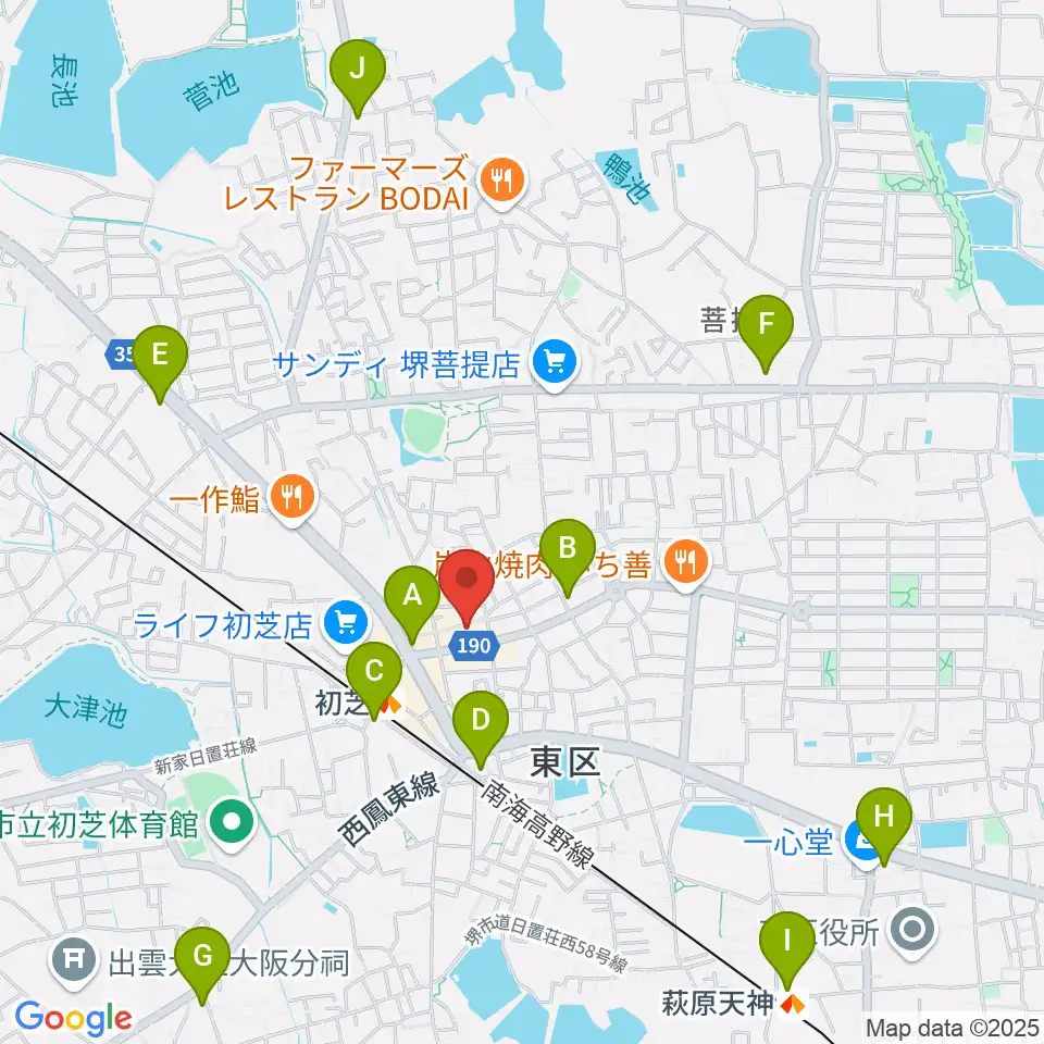 堺グランドピアノサロン 風の音周辺のコンビニエンスストア一覧地図