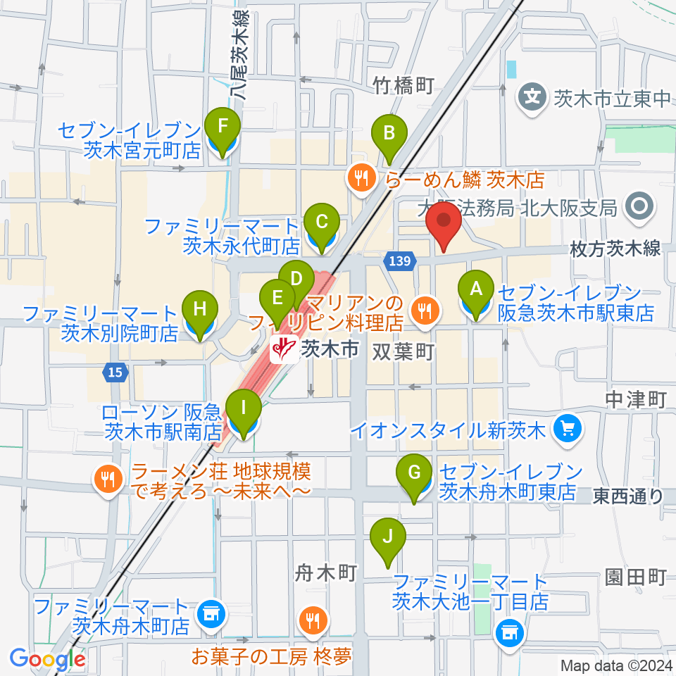 マリアナカフェ周辺のコンビニエンスストア一覧地図