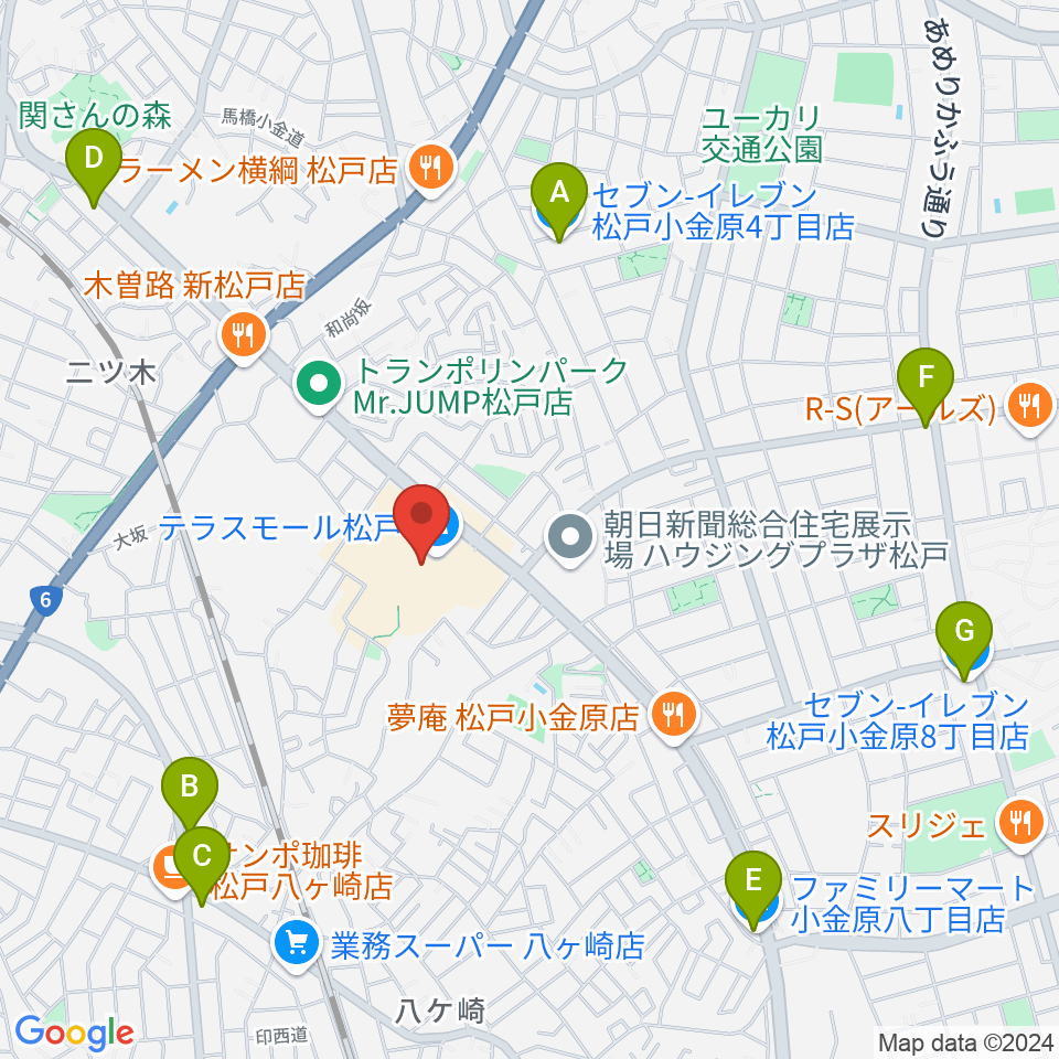 ユナイテッド・シネマ テラスモール松戸周辺のコンビニエンスストア一覧地図