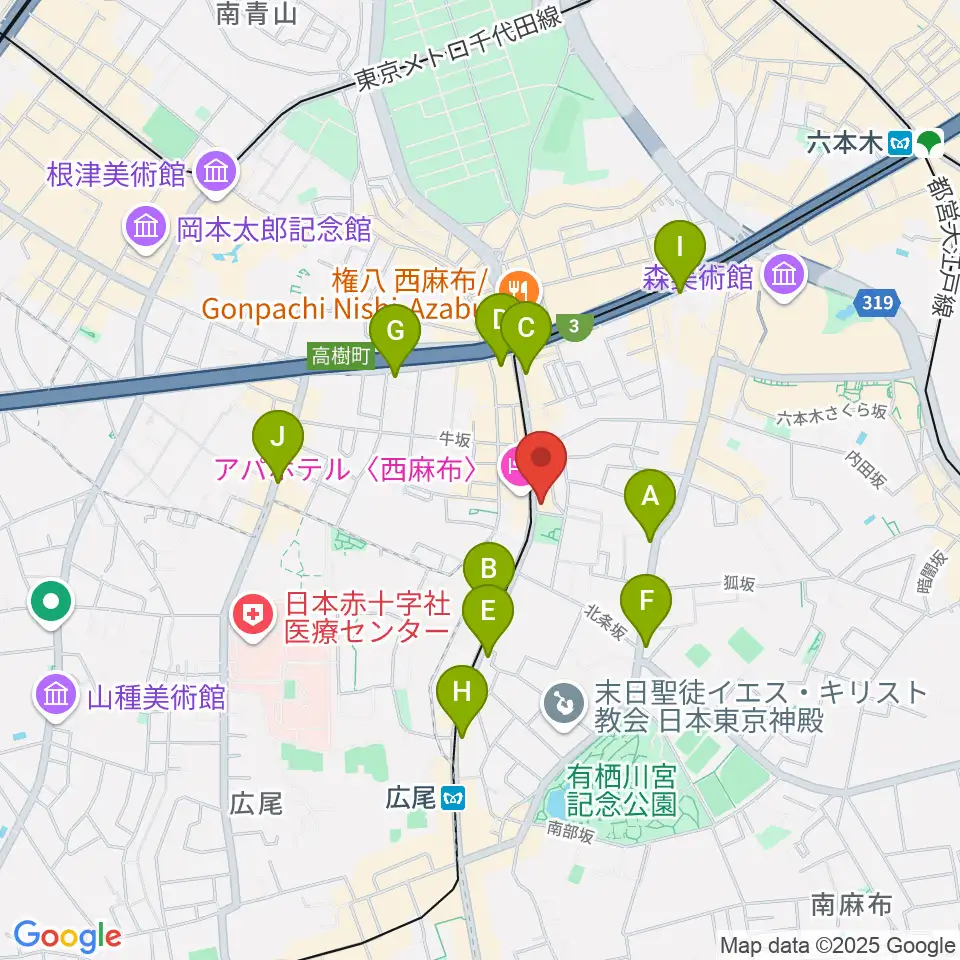 ユニプライベートスタジオ周辺のコンビニエンスストア一覧地図