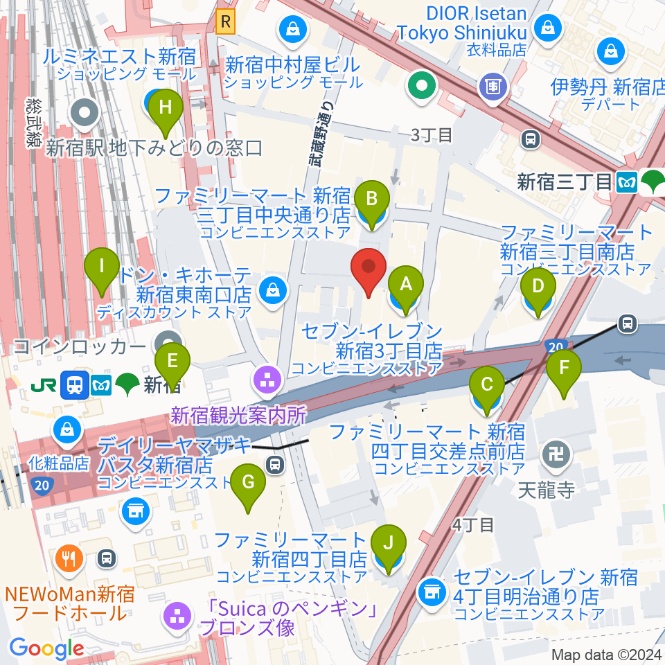 K’s cinema周辺のコンビニエンスストア一覧地図