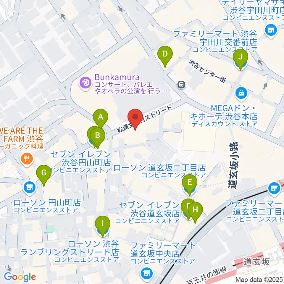 渋谷DAIA周辺のコンビニエンスストア一覧地図