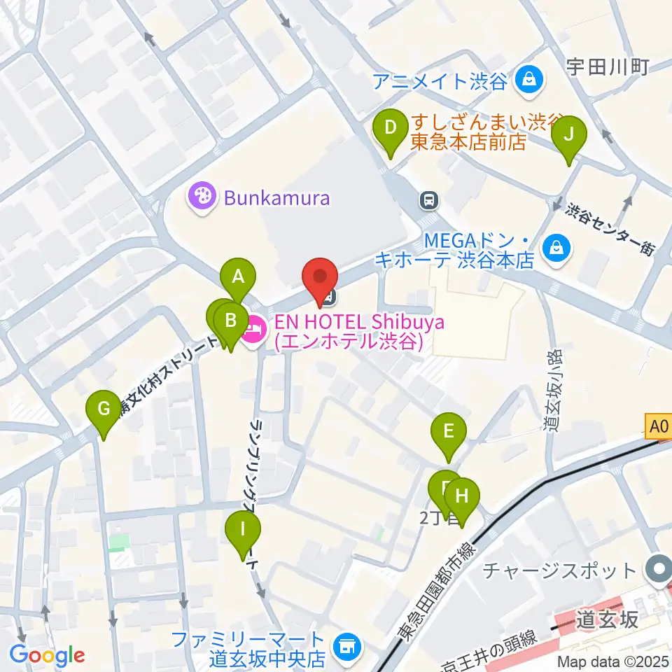渋谷DAIA周辺のコンビニエンスストア一覧地図