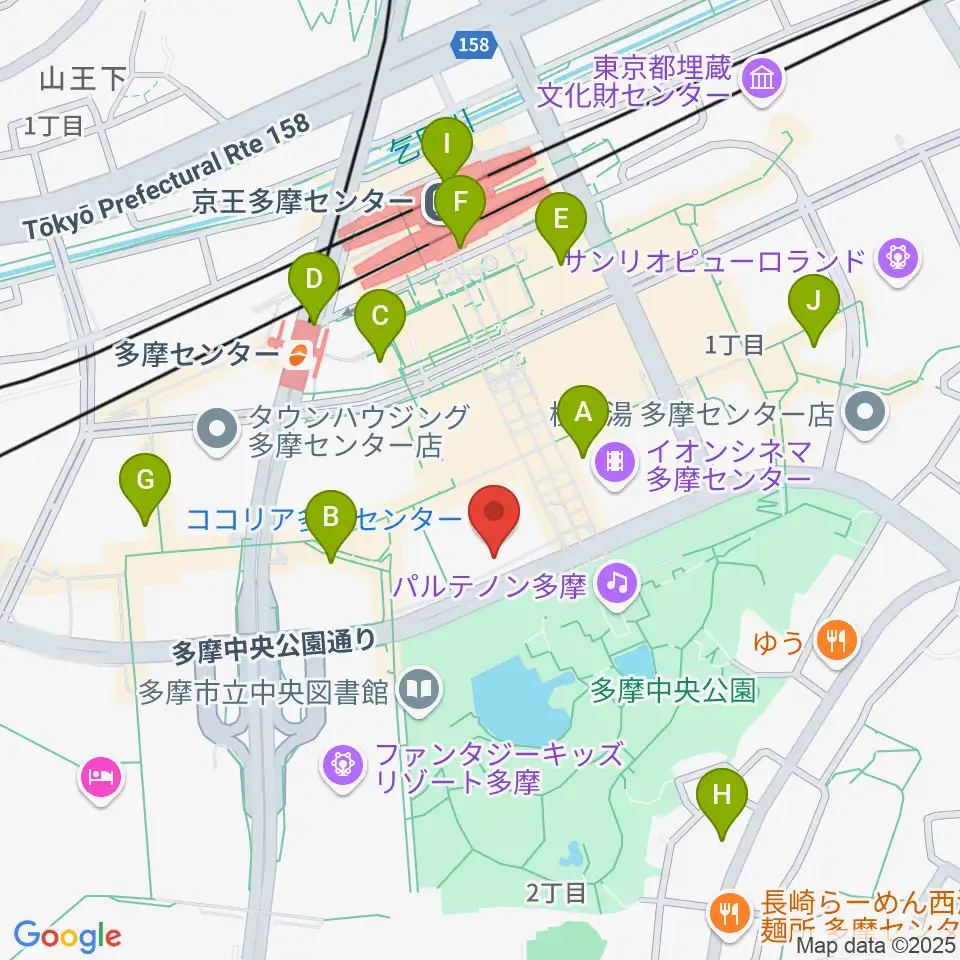 ココリア多摩センター ココリアホール周辺のコンビニエンスストア一覧地図