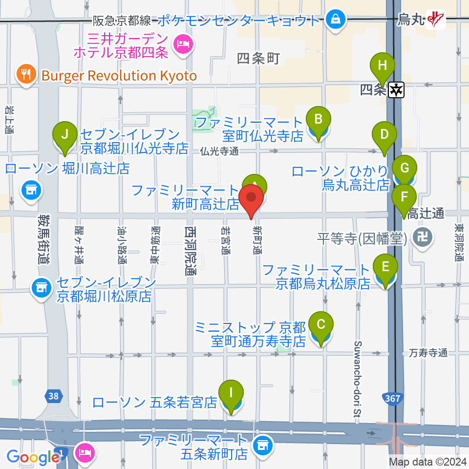 ティーステップ周辺のコンビニエンスストア一覧地図