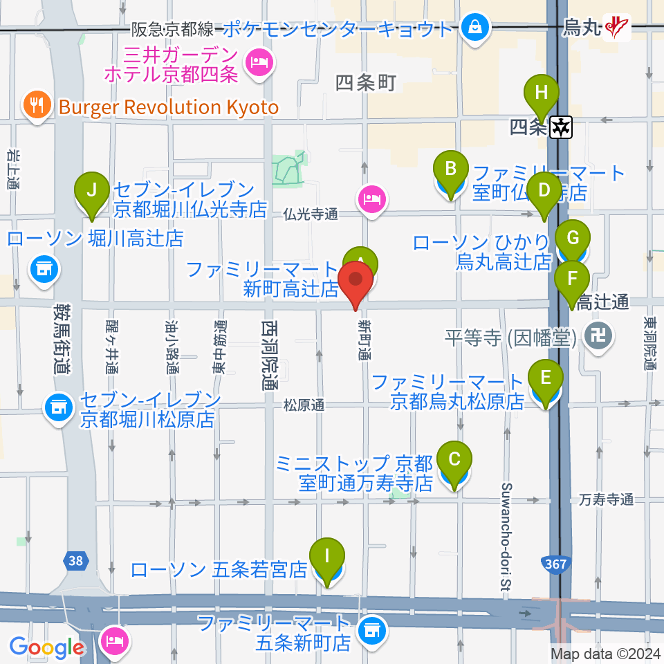 ティーステップ周辺のコンビニエンスストア一覧地図