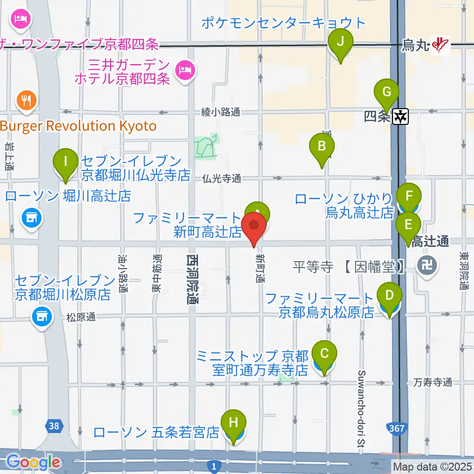 ティーステップ周辺のコンビニエンスストア一覧地図