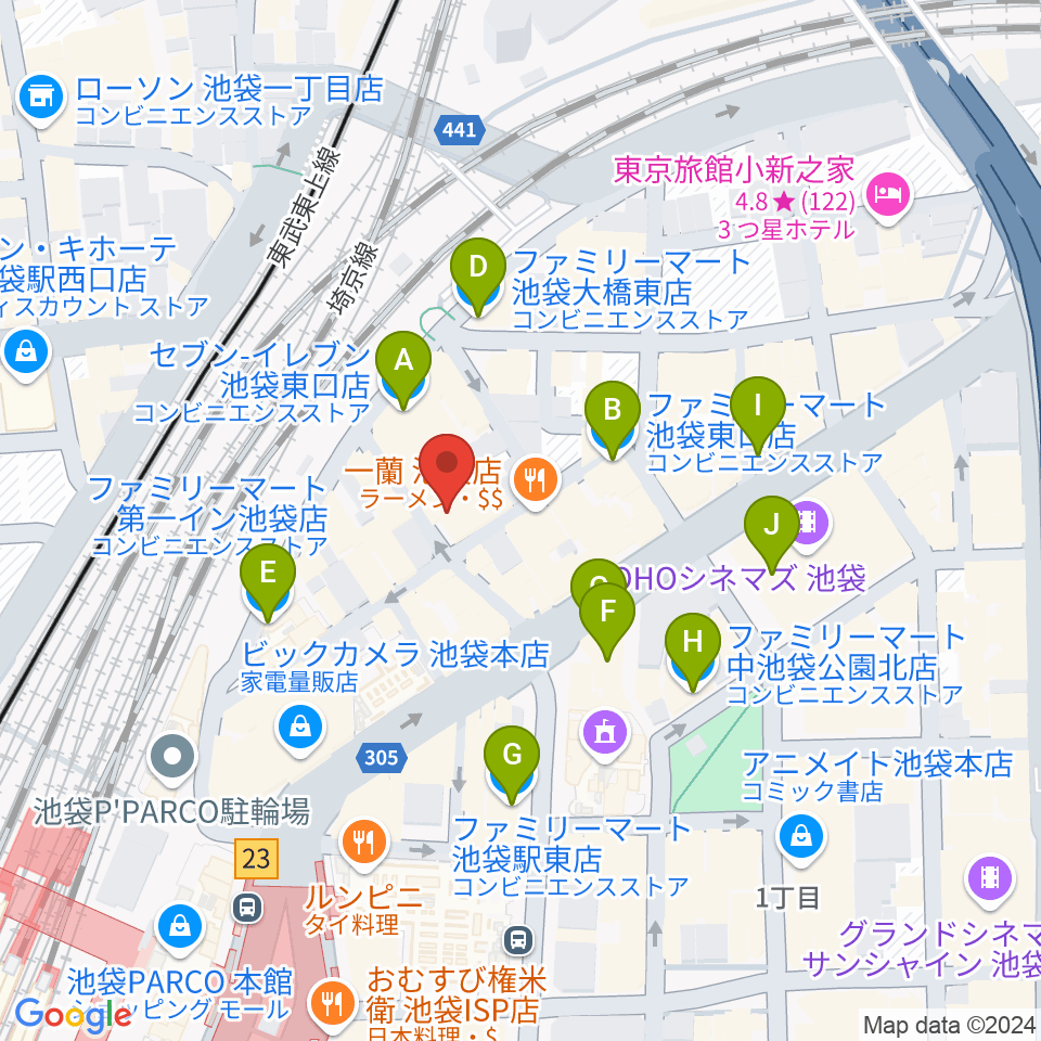 新文芸坐周辺のコンビニエンスストア一覧地図