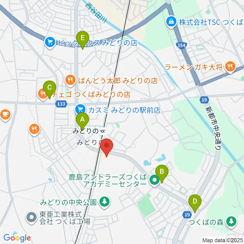 アーデン音楽館 みどりの教室周辺のコンビニエンスストア一覧地図