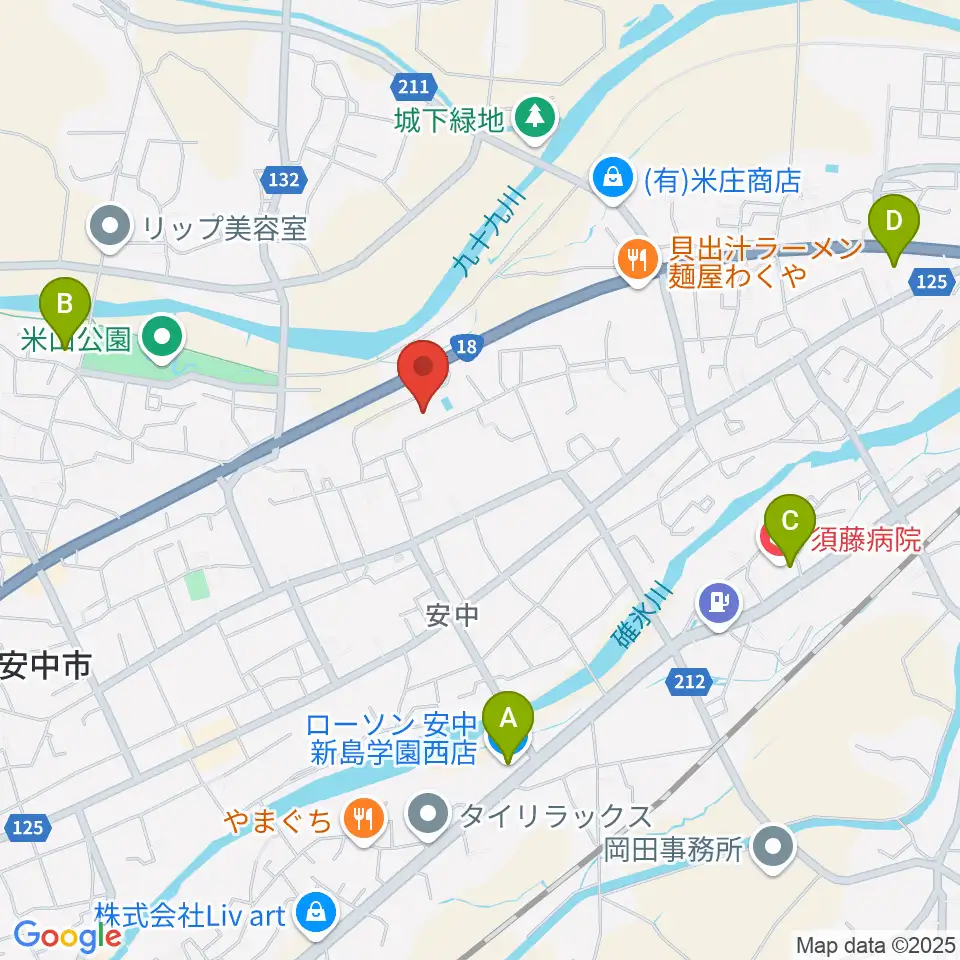 安中市文化センター周辺のコンビニエンスストア一覧地図