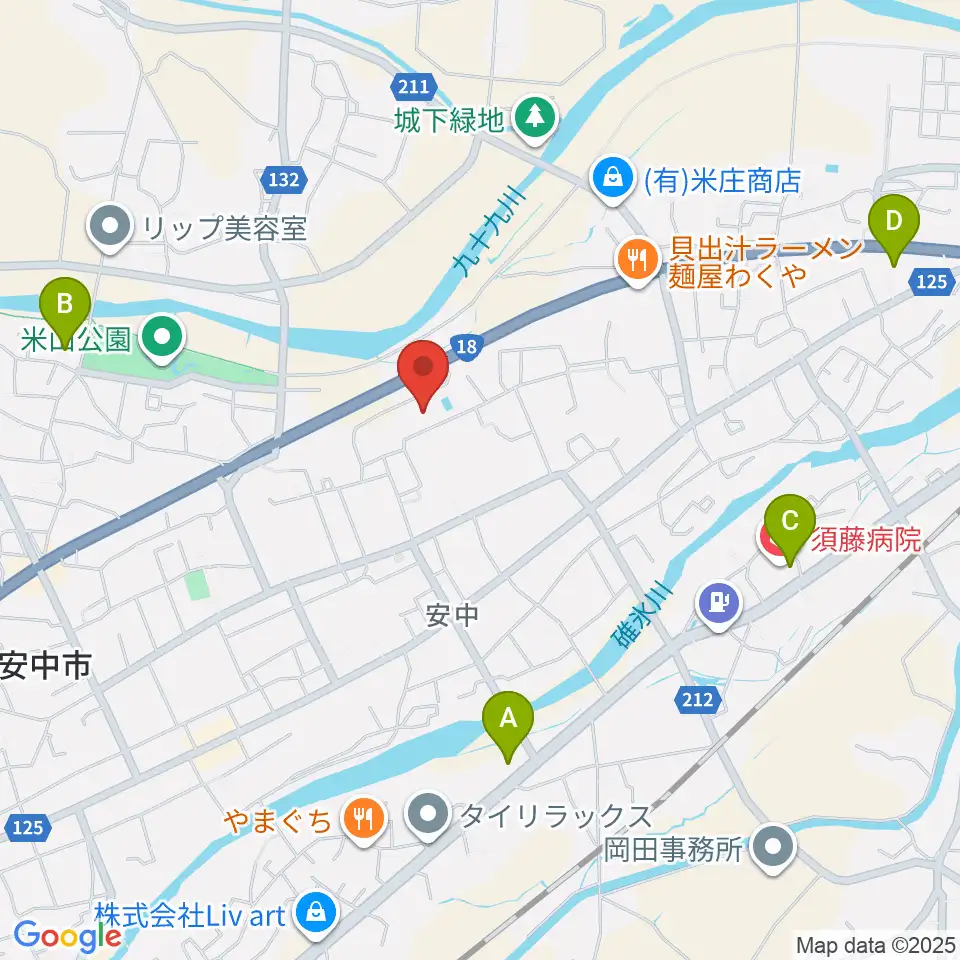 安中市文化センター周辺のコンビニエンスストア一覧地図