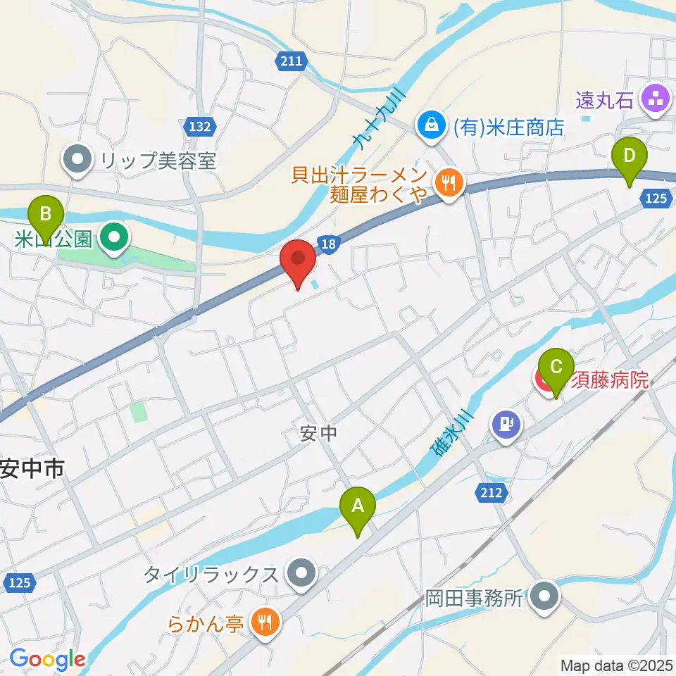 安中市文化センター周辺のコンビニエンスストア一覧地図