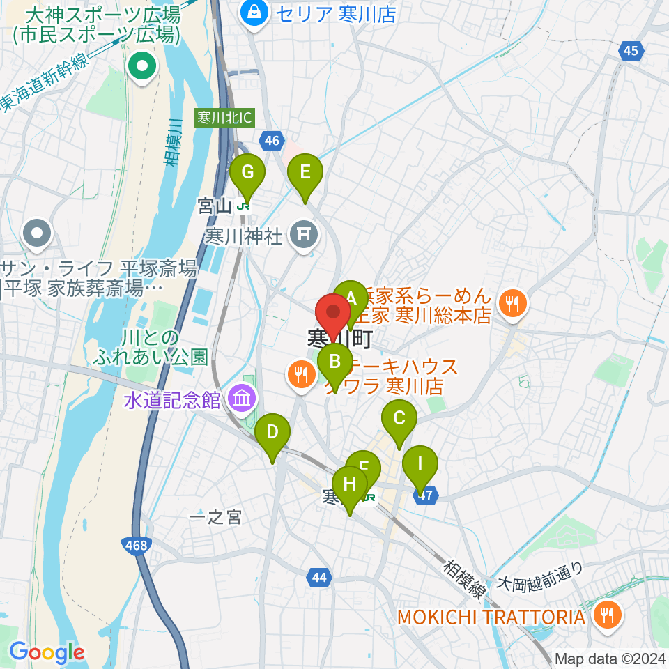 シンコースポーツ寒川アリーナ周辺のコンビニエンスストア一覧地図